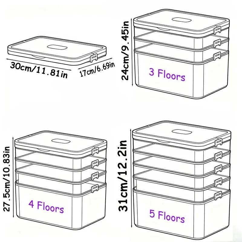 Waterproof Multi-Layer Pill Organizer Box | Large Capacity Pill Storage Organizer QXL