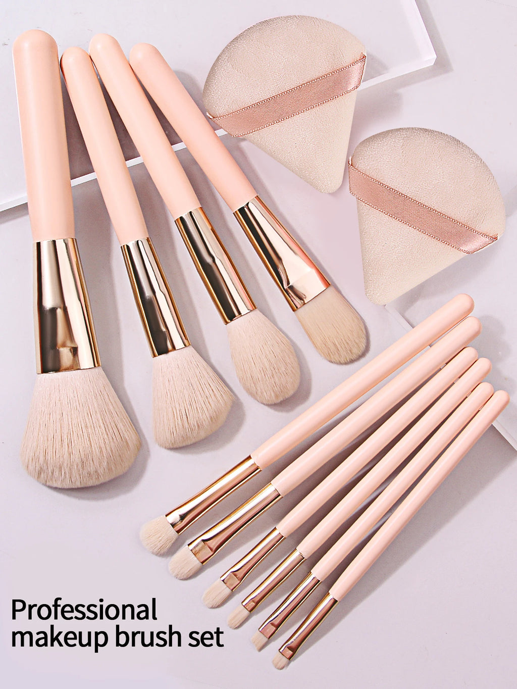 KOSSHOW 15-Piece Makeup Brush Set with Puffs & Storage Cup Makeup Brush Set QXL