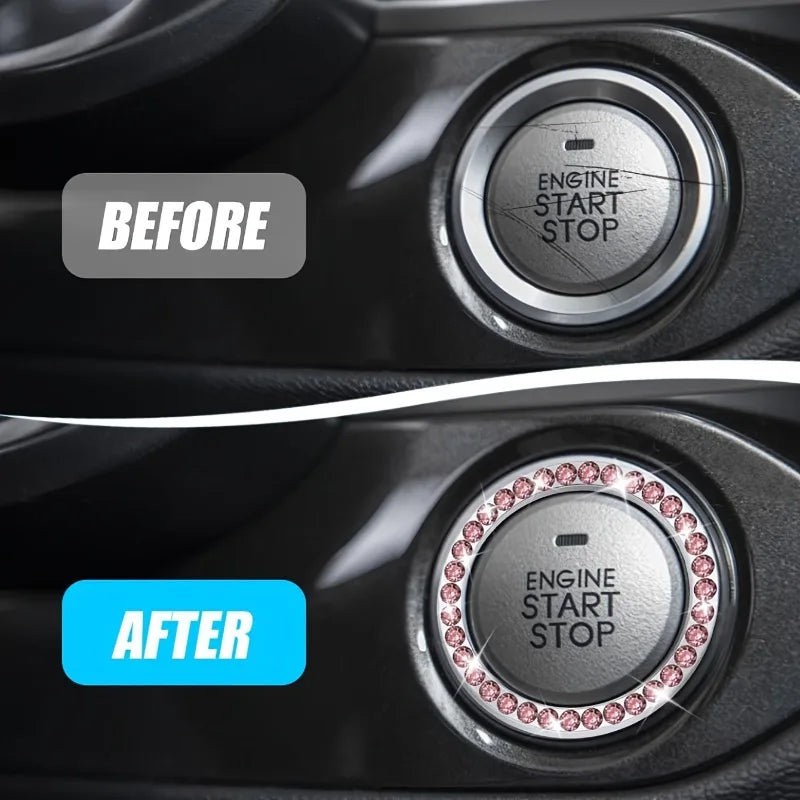 Car Start Button Decorative Ring | Interior Accent Trim Car Interior Trim QXL
