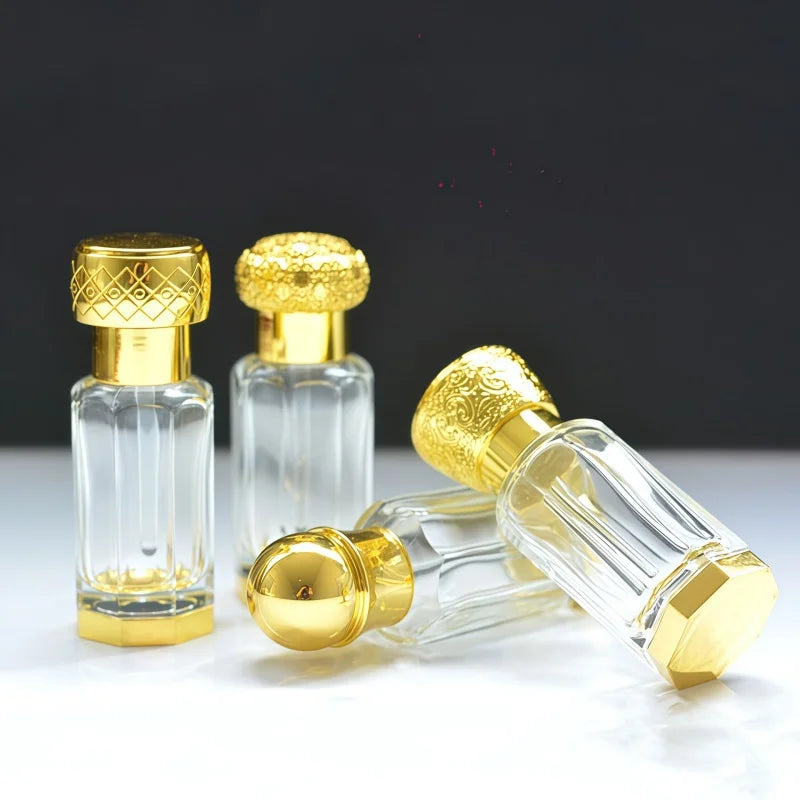 Luxury Glass Attar & Perfume Bottle | Zinc Alloy 3/6/12ml Perfume Oil Bottle QXL