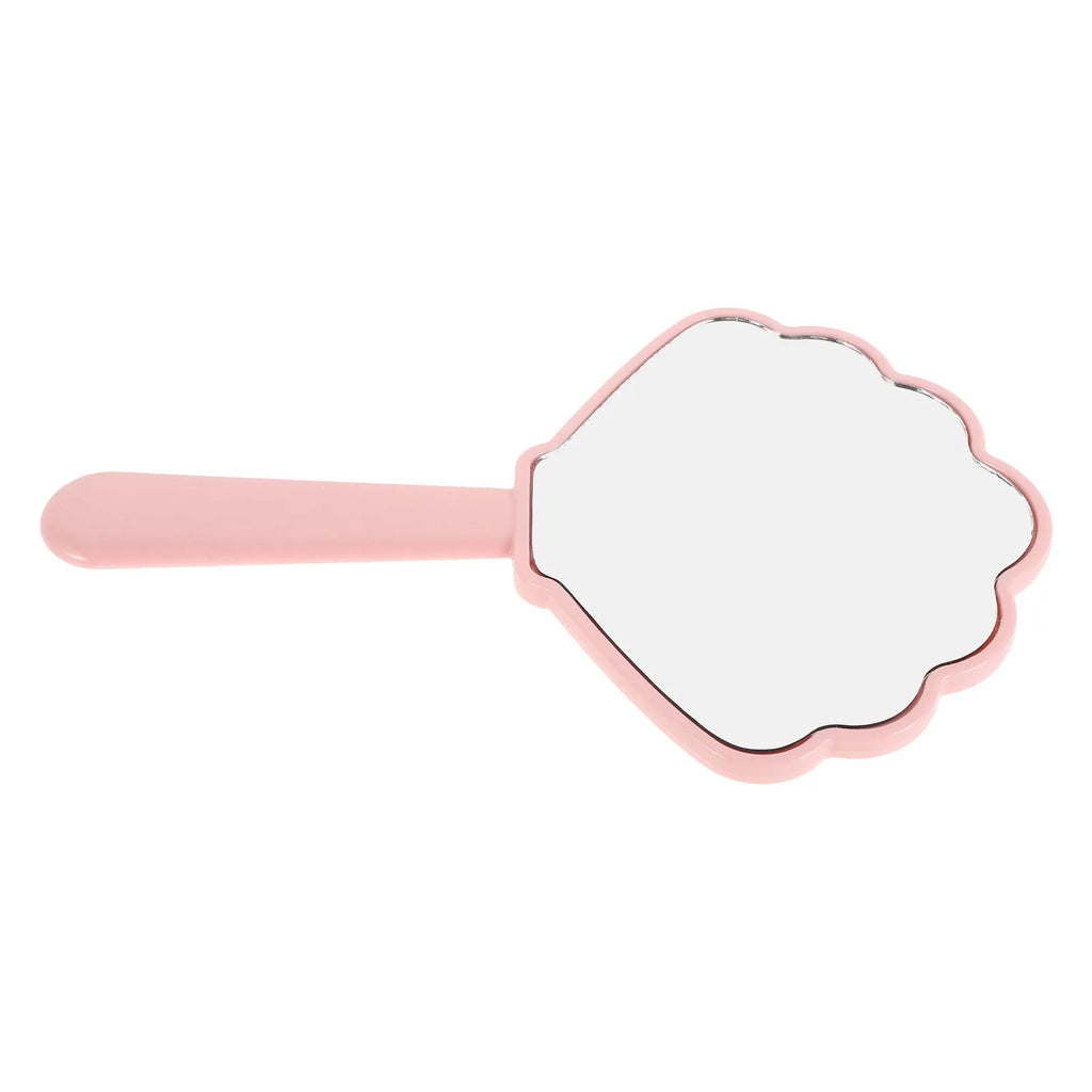 Pink Shell Handheld Compact Makeup Mirror | Portable Travel Compact Makeup Mirror QXL
