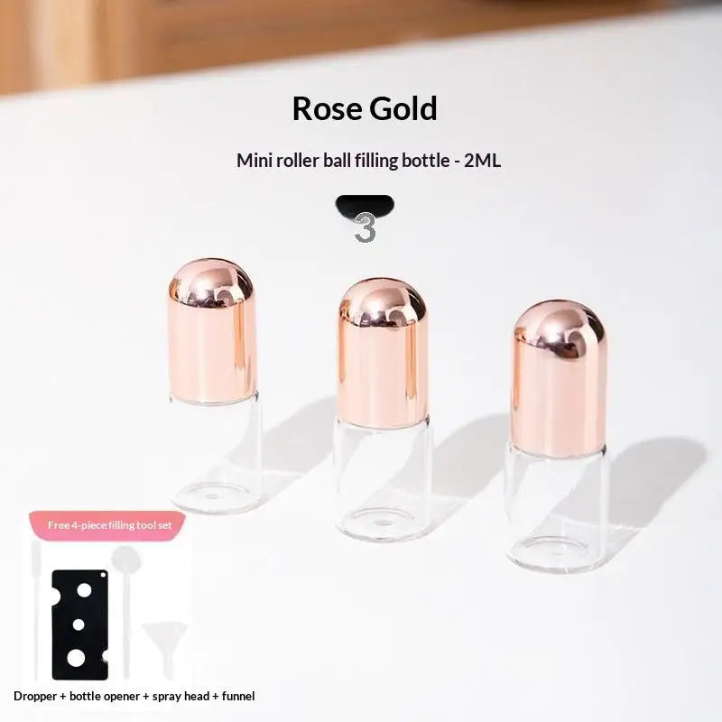 3-Pack Mini Roller Ball Perfume Bottles | Refillable 1–5ml Roller Ball Perfume Bottle QXL 2ml 3Pcs