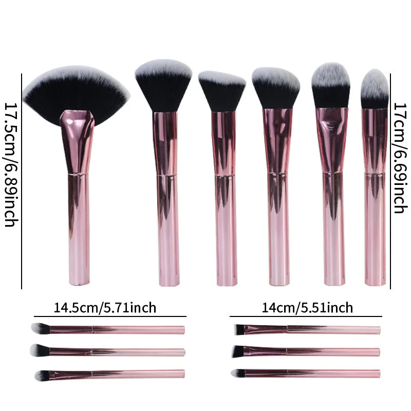 12-Piece Rose Gold Makeup Brush Set | Soft Foundation Brushes Makeup Brush Set QXL Rose Gold 12 Piece