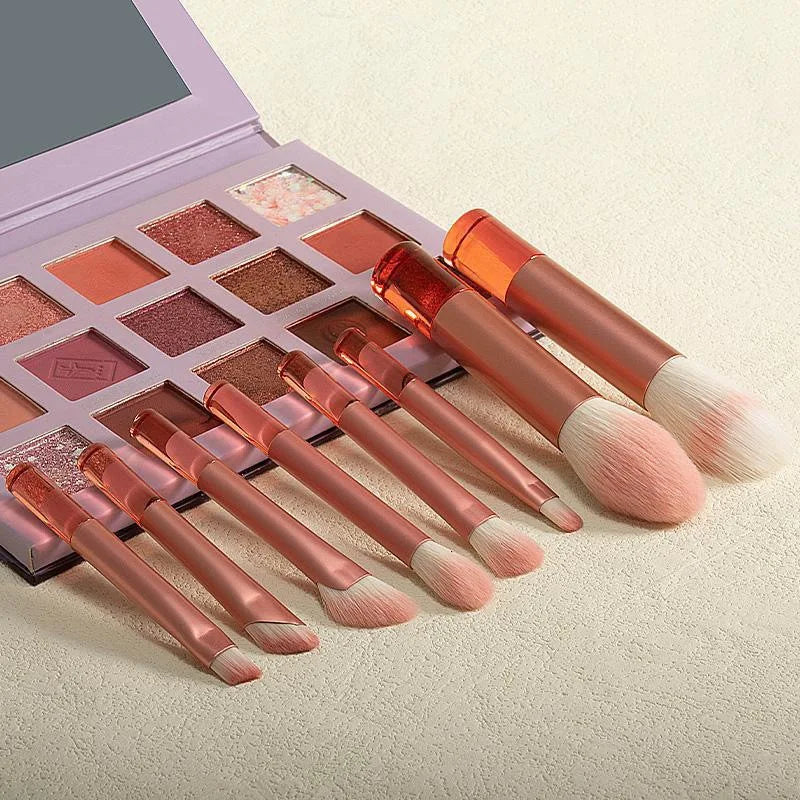 8-Piece Mini Makeup Brush Set | Crystal Handle Travel Kit Makeup Brush Set QXL
