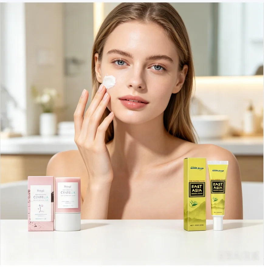 Centella Mud Mask & Herbal Healing Cream Set | Face Detox Kit Face Mask & Cream Set QXL