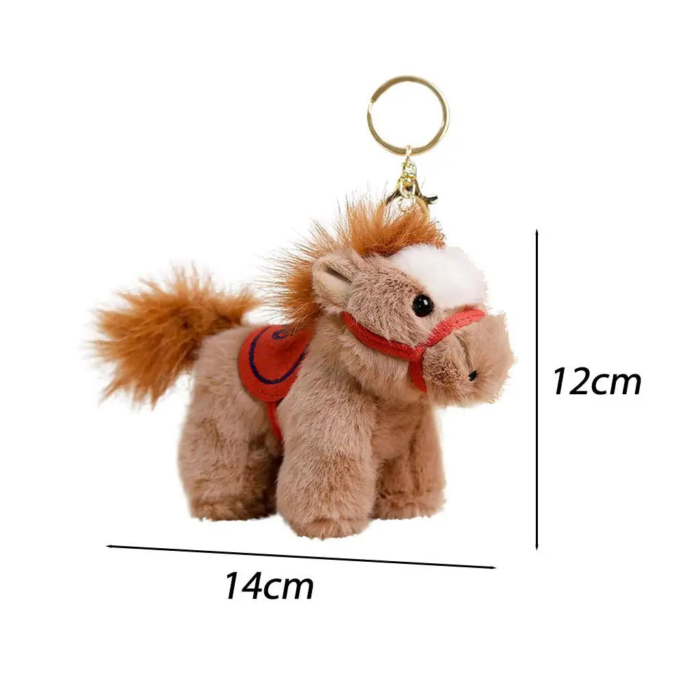 Plush Horse Keychain | Chinese Vintage Style Pony Bag Charm Plush Keychain QXL