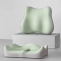Memory Foam Seat & Lumbar Cushion | Car & Office Chair Support Seat & Lumbar Cushion QXL Green-4