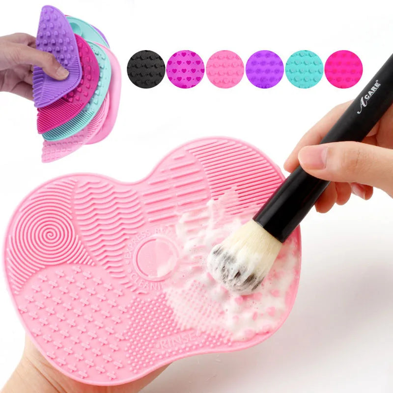 Silicone Makeup Brush Cleaner Scrubber Mat & Washing Pad Brush Cleaning Mat QXL