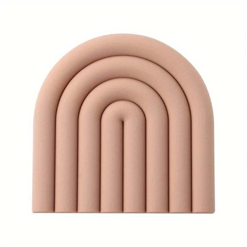 Morandi Rainbow Silicone Coaster | Heat-Resistant Dining Mat Silicone Coaster Mat QXL