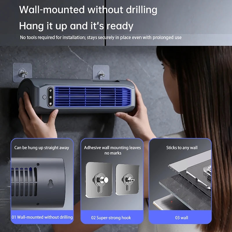 Portable Desktop Tower Fan | 3-Speed, Battery, Wall Mount Portable Desktop Fan QXL