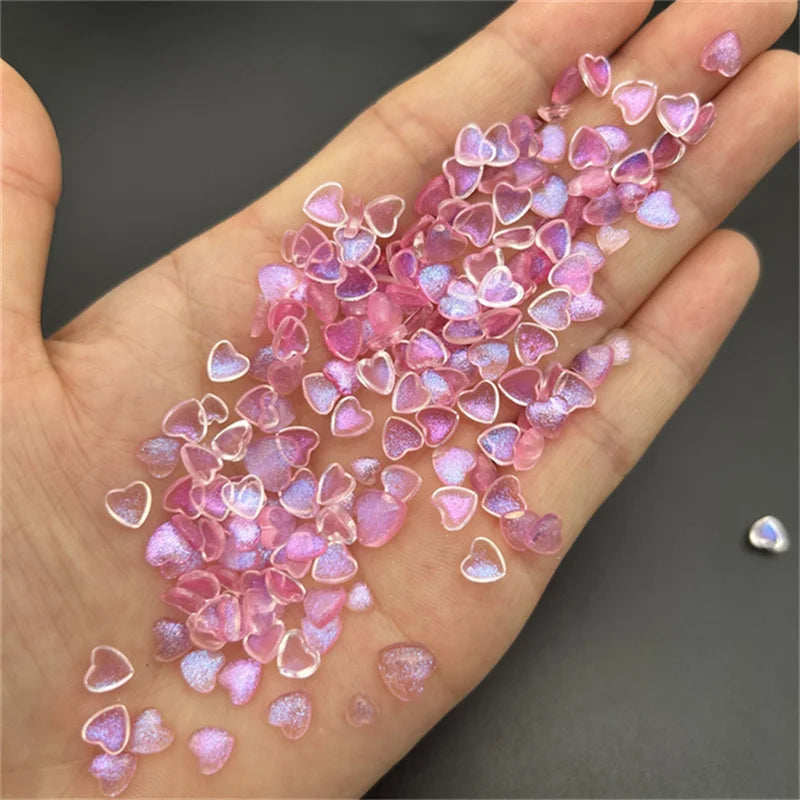 50-Pack Kawaii Resin Nail Art Charms | Heart DIY Decorations Nail Art Charms QXL