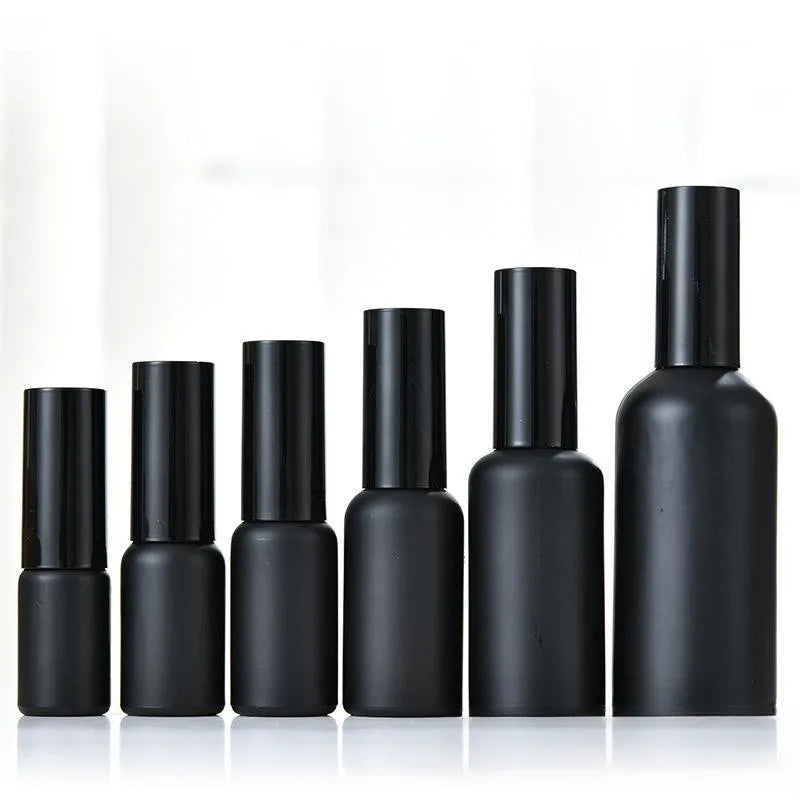 Frosted Black Glass Spray & Pump Bottle | 5ml–100ml Refillable Refillable Glass Bottle QXL