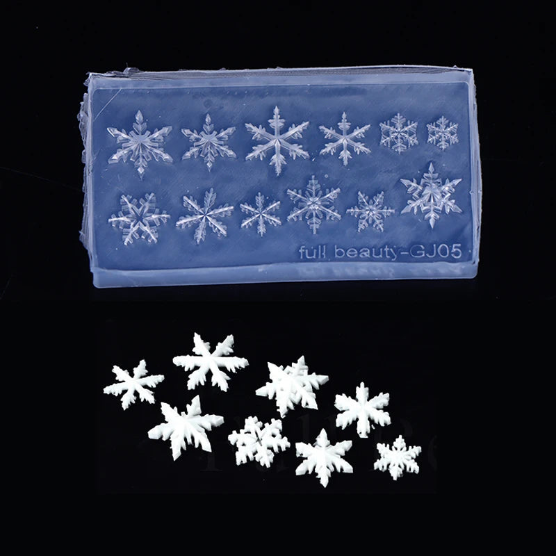 3D Snowflake Silicone Nail Art Mold | Christmas Stamping Nail Art Mold QXL A2