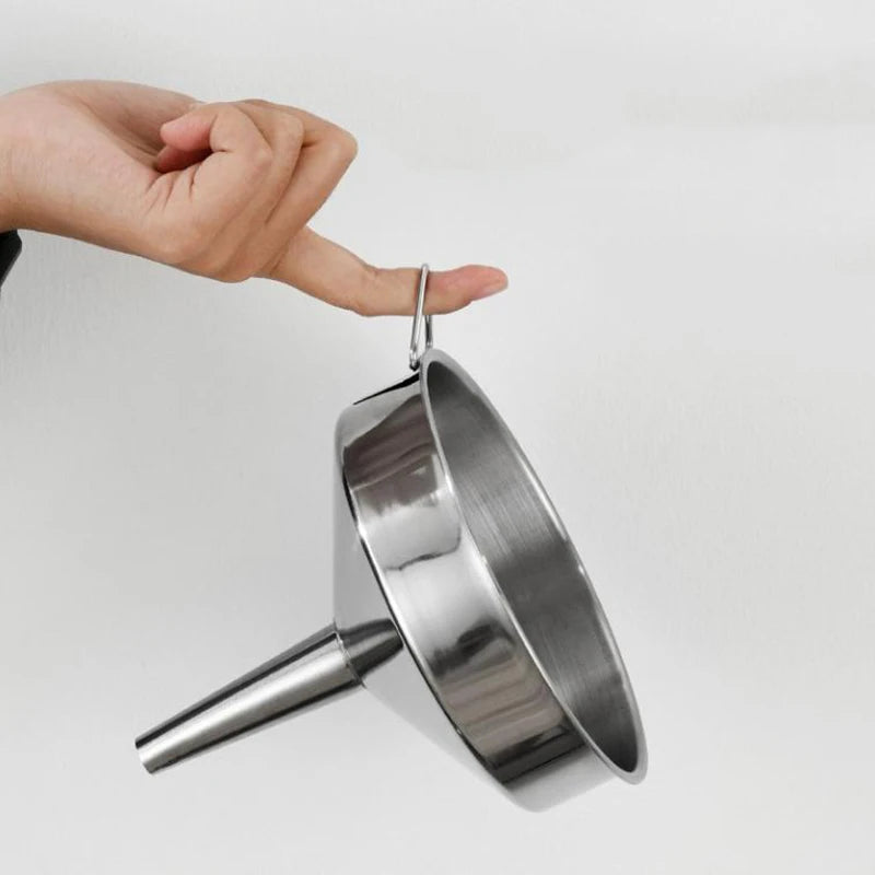 Wide Mouth Stainless Steel Funnel – Canning, Oil & Liquid Transfer Kitchen Funnel QXL