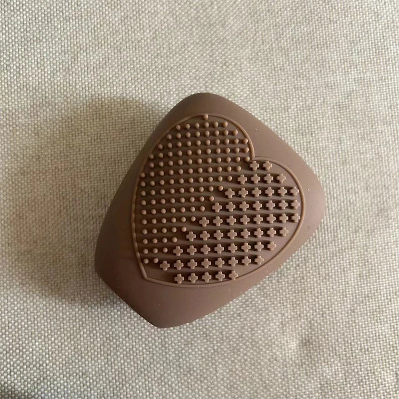 Silicone Makeup Brush Cleaning Mat & Scrubber Pad Brush Cleaning Mat QXL Coffee