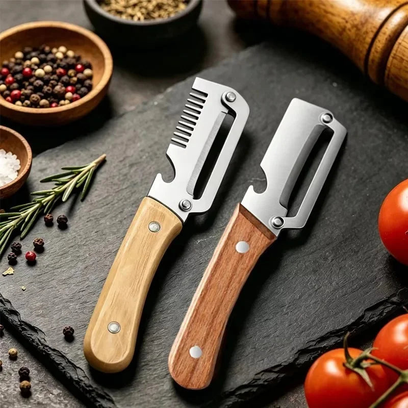 Stainless Steel Vegetable Peeler with Wooden Handle Vegetable Peeler QXL