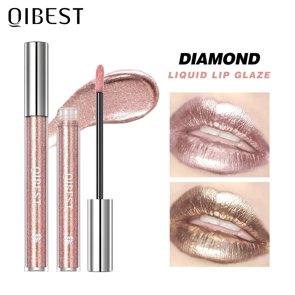 Sparkling Diamond Lip Gloss | Shimmer, Long-Lasting, Non-Stick Shimmer Lip Gloss QXL