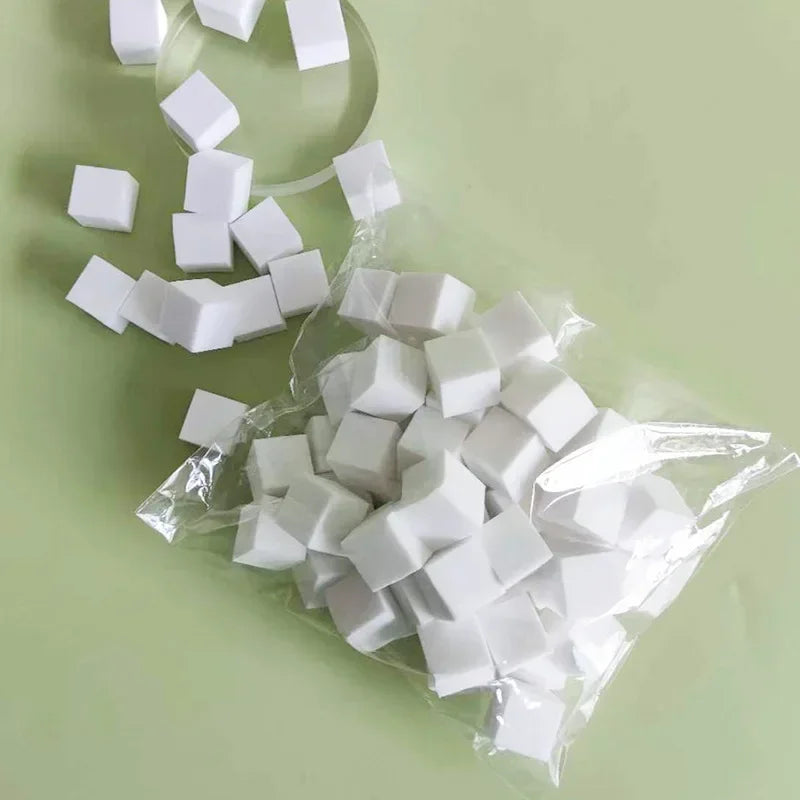 100-Pack Mini Square Powder Puffs | Wet & Dry Makeup Sponge Makeup Powder Puff QXL