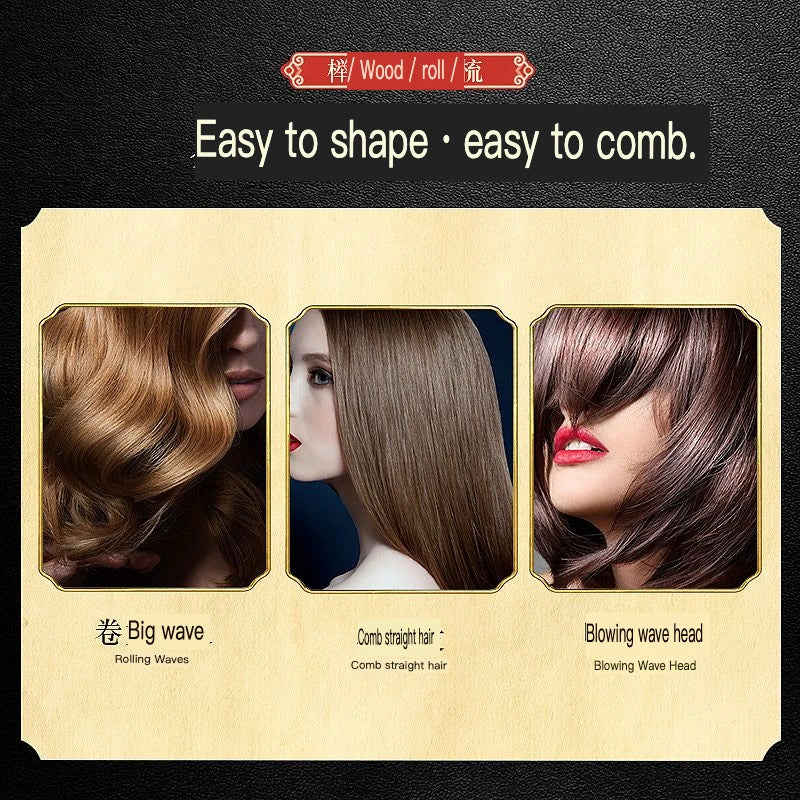 Boar Bristle Round Brush | Beech Wood Heat-Conducting Comb Round Styling Brush QXL