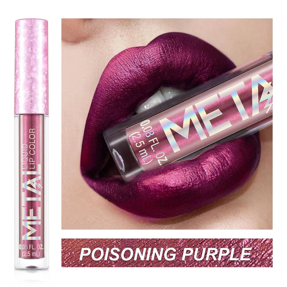 Metallic Matte Liquid Lipstick | Waterproof Long-Lasting Liquid Lipstick QXL