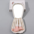 6-Piece Mini Shell Makeup Brush Set with Mirror Storage Makeup Brush Set QXL WHITE