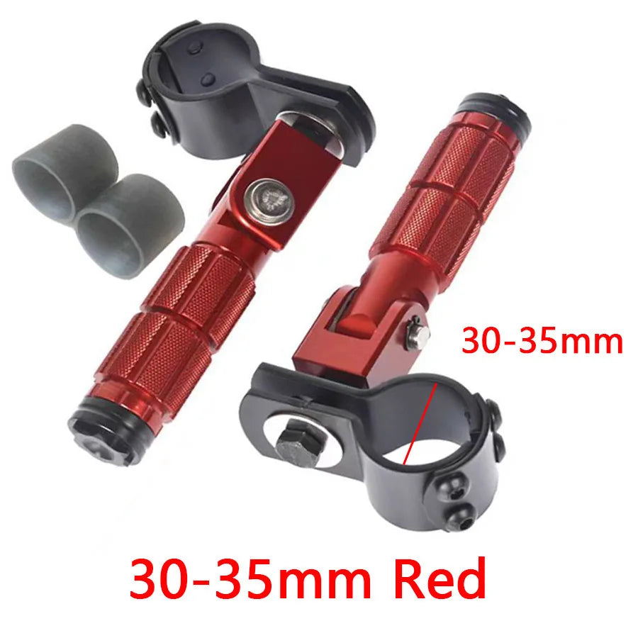 M8 Foldable Motorcycle Rear Footpegs | CNC Aluminium Universal Motorcycle Footpegs QXL Big Red
