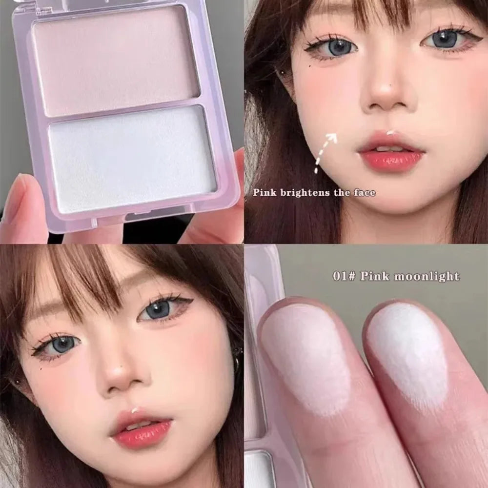 Two-Tone Matte Contour & Blush Palette | Korean 3D Sculpt Contour Blush Palette QXL