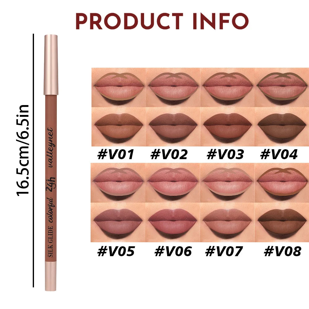 8-Color 3D Peel-Off Lip Liner | Waterproof & Long-Lasting Lip Liner Pencil QXL