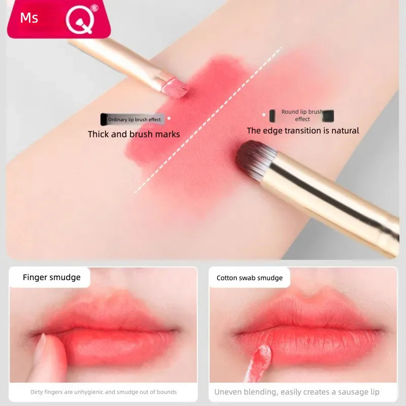 MSQ Round Head Lip Brush Pen | Portable Concealer Blending Lip Makeup Brush QXL