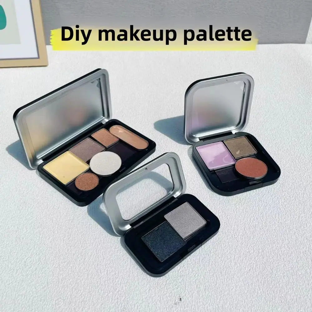 Empty Magnetic DIY Eyeshadow Palette with Mirror | Matte Black DIY Eyeshadow Palette QXL