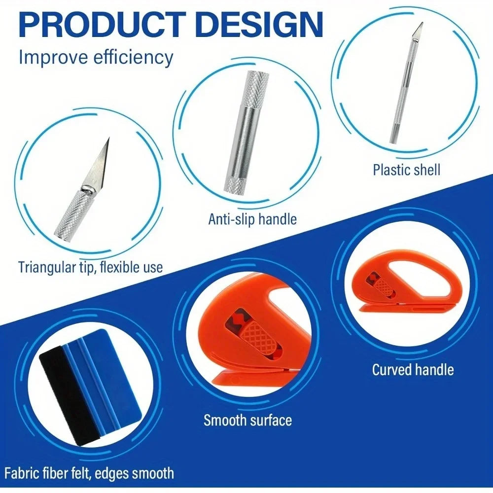 Car Wrap Tool Kit – Felt Scraper, Trimmer & Soft Corner Car Wrap Tool Kit QXL