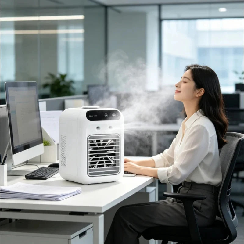 Mini 3-in-1 Portable Evaporative Air Cooler Fan & Humidifier Portable Evaporative Cooler QXL