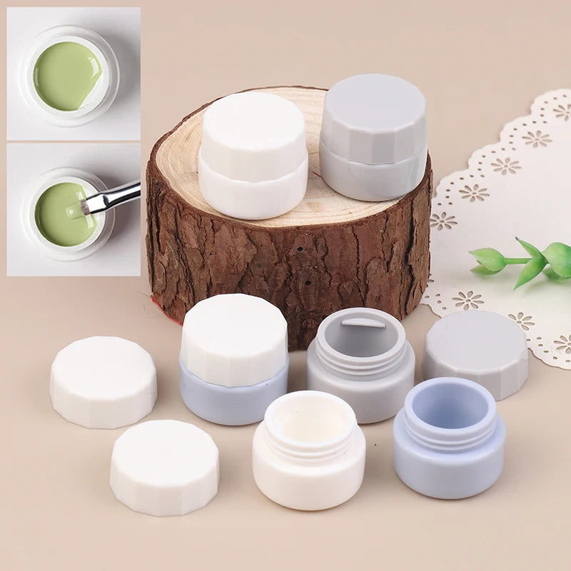 2-Pack 5ml Empty Nail Gel Jars | Polish & UV Glue Storage Nail Gel Jar QXL