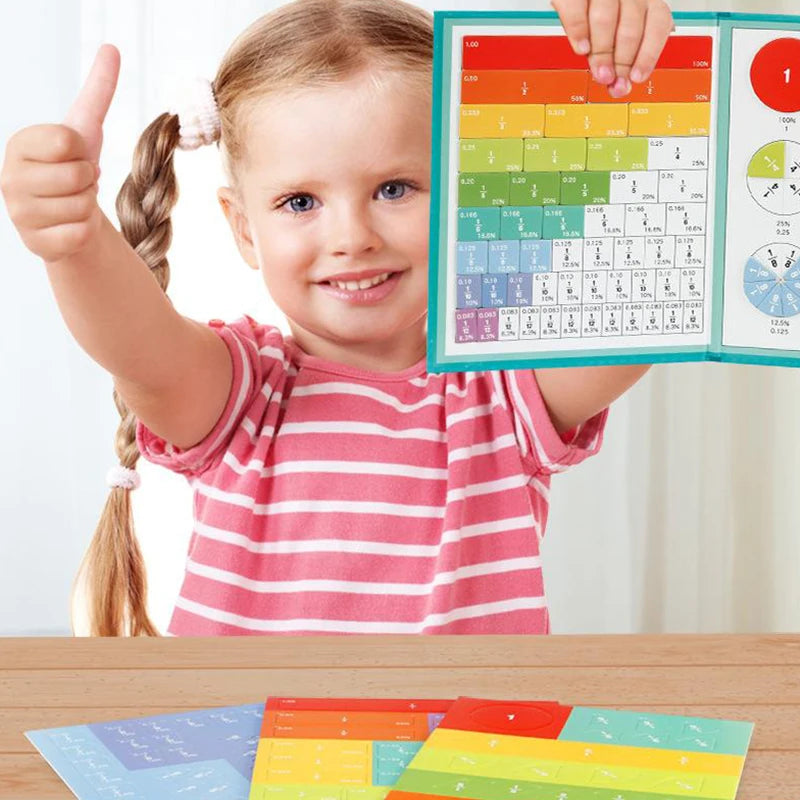 Magnetic Fraction Tiles 51-Pc Set with Learning Book | Kids Math Educational Math Toy QXL