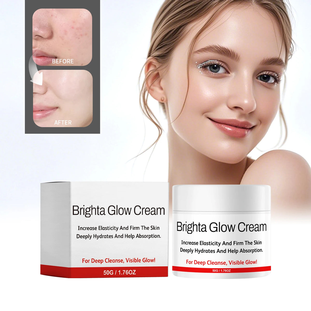 Skin Glow Revitalizing Face Cream | Deep Hydrating 50g Facial Moisturizer Cream QXL