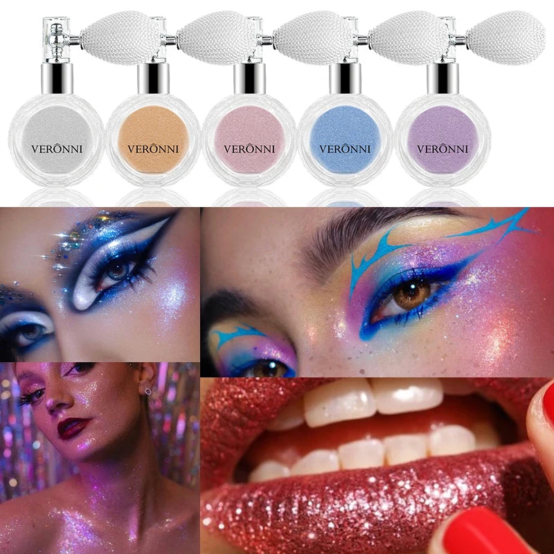 VERONNI Glitter Highlighter Spray – Face & Body Shimmer Body Highlighter Spray QXL