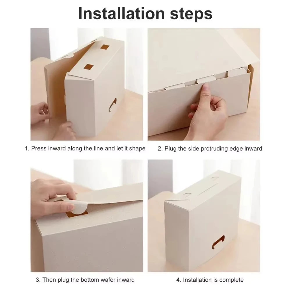 Foldable Plastic File Storage Box & Vertical Book Rack File Organizer QXL