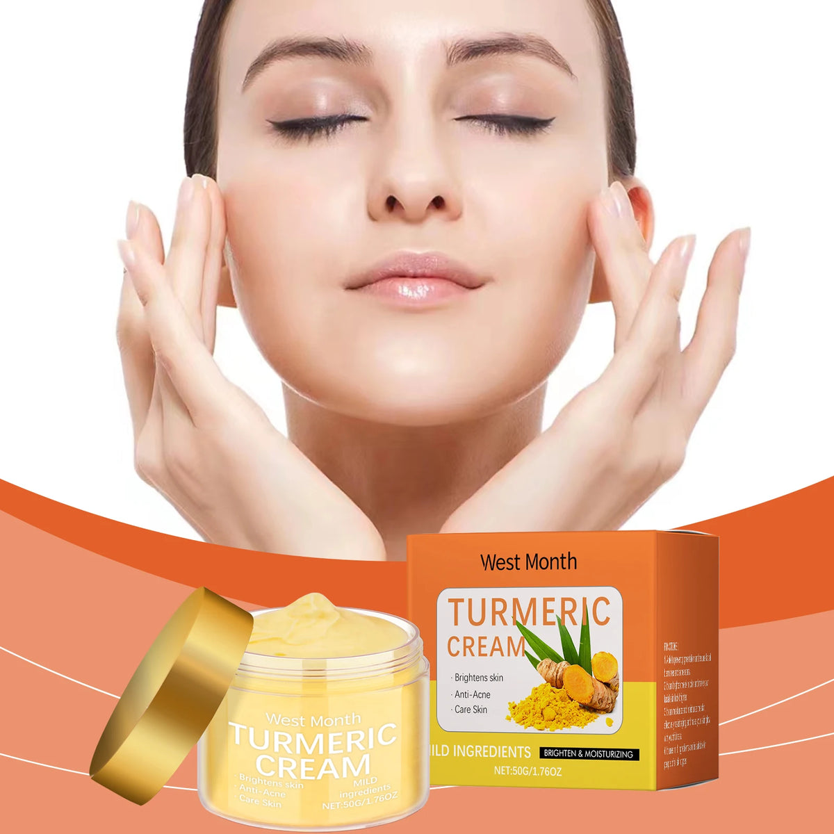 Turmeric Face Cream – Hydrating & Brightening Moisturizer Face Moisturizer Cream QXL