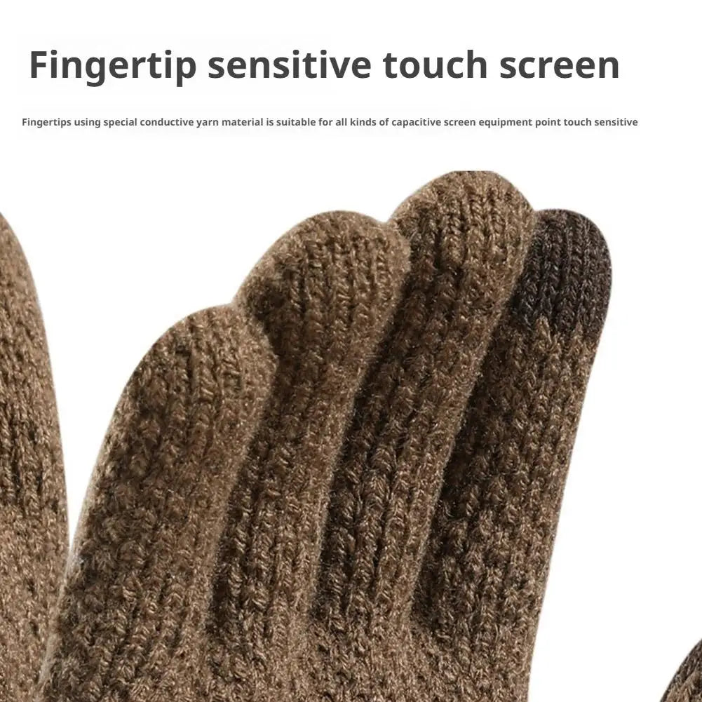 Fleece-Lined Touchscreen Winter Gloves – Unisex Pineapple Pattern Winter Touchscreen Gloves QXL