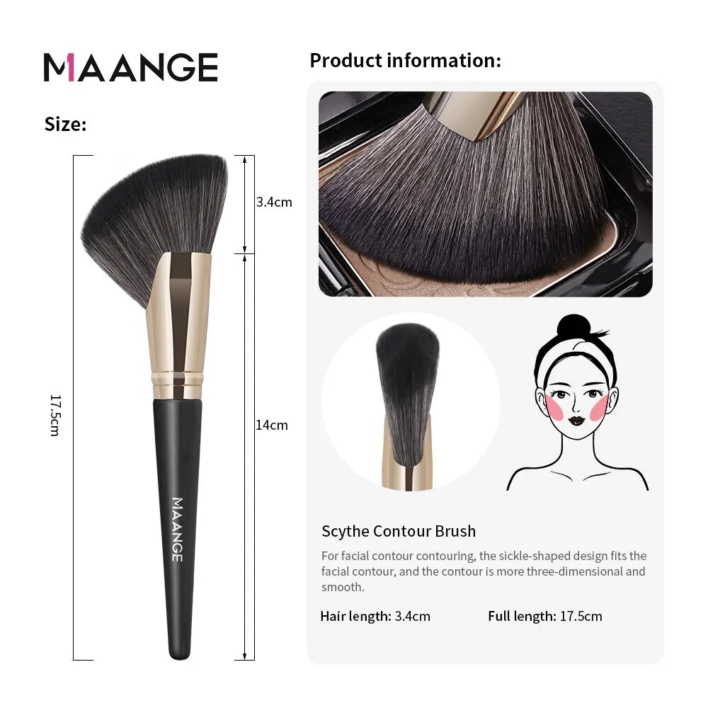 MAANGE Angled Blush Bronzer Brush | Contour & Highlight Angled Makeup Brush QXL