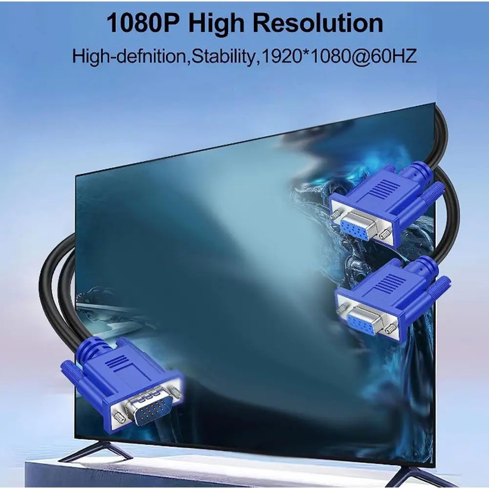 VGA Splitter Y Cable 1 Male to 2 Female | 1080P Screen Dup VGA Splitter Cable QXL