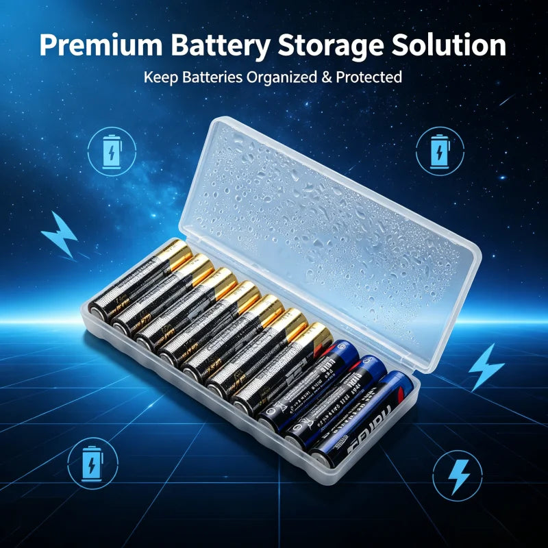 Battery Storage Box 4/10 Slot | AA AAA 18650 Organizer Case Battery Storage Case QXL