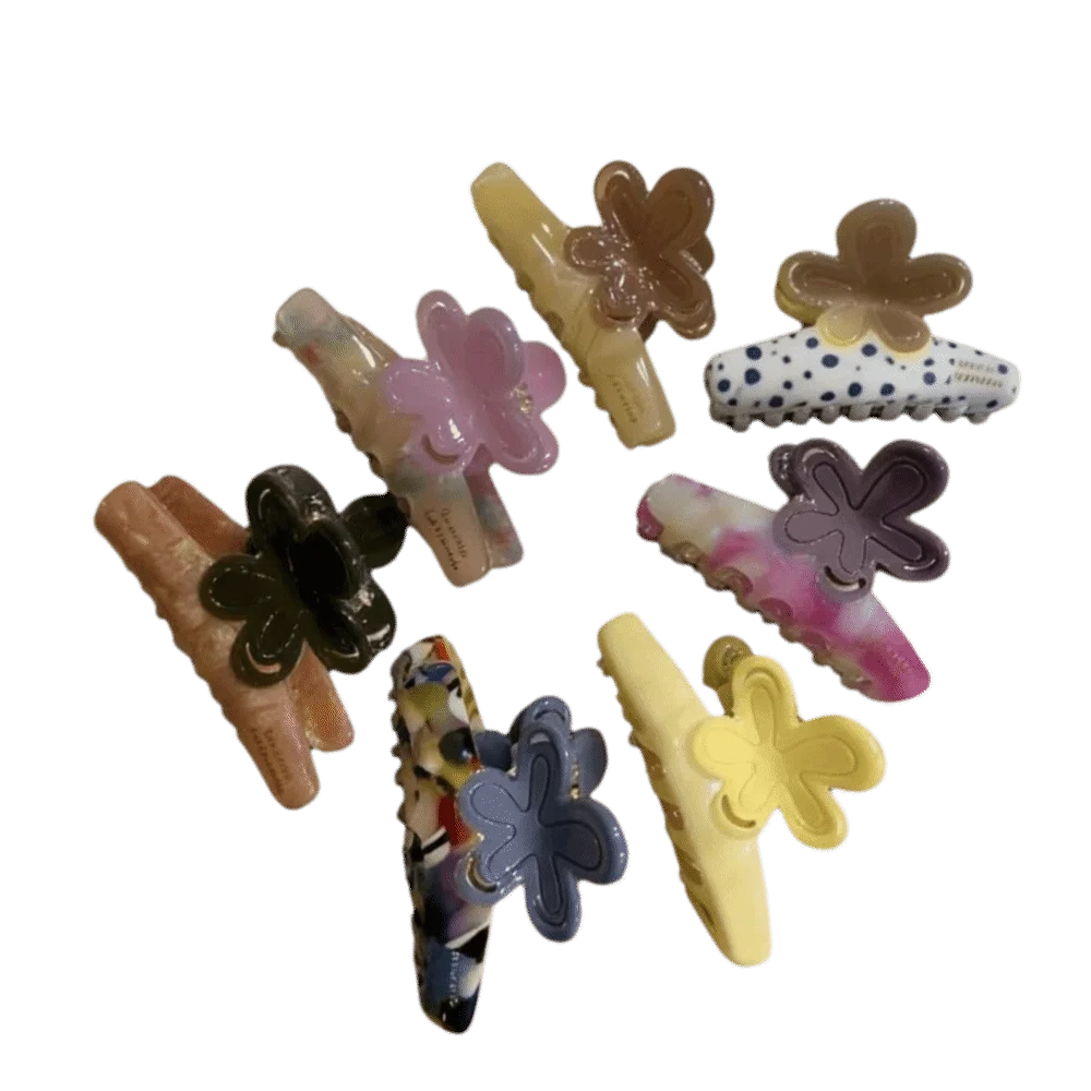 Large Floral Hair Claw Clip | Colorful Acetate Crab Clip Hair Claw Clip QXL