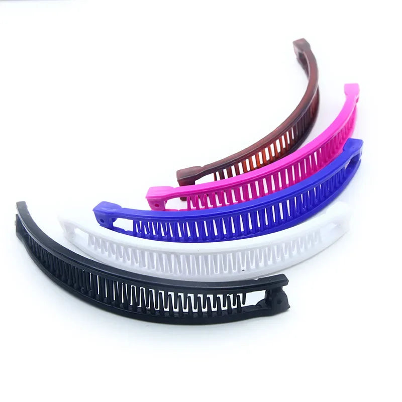 Banana Hair Claw Clip | Solid Color Ponytail Barrette Hair Claw Clip QXL