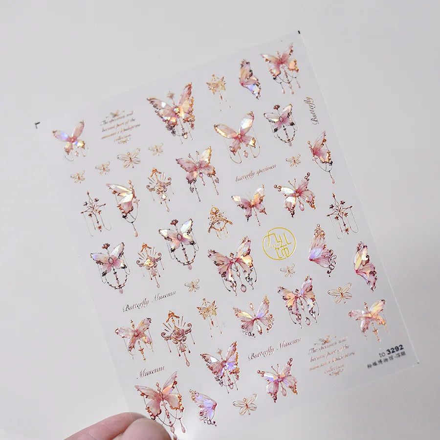 5D Laser Nail Art Stickers – Peafowl & Phoenix Decals Nail Art Stickers QXL 1pcs to3292