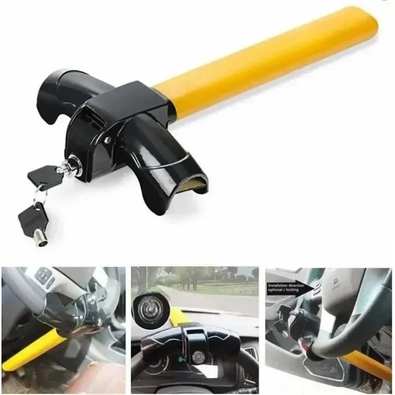 T-Type Steering Wheel Anti-Theft Lock | Heavy-Duty + 2 Keys Steering Wheel Lock QXL