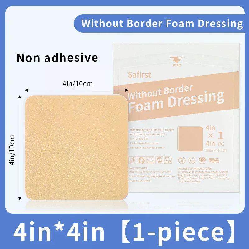 Sterile Foam Non-Adhesive Wound Dressing 10cm x 10cm Foam Wound Dressing QXL