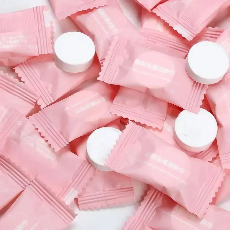 50-Pack Compressed Disposable Cotton Face Towels for Travel Disposable Face Towels QXL