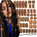 50-Pack Wooden Dreadlock Braiding Beads | Carved Hair Beads Hair Braiding Beads QXL 50Pcs 1Set