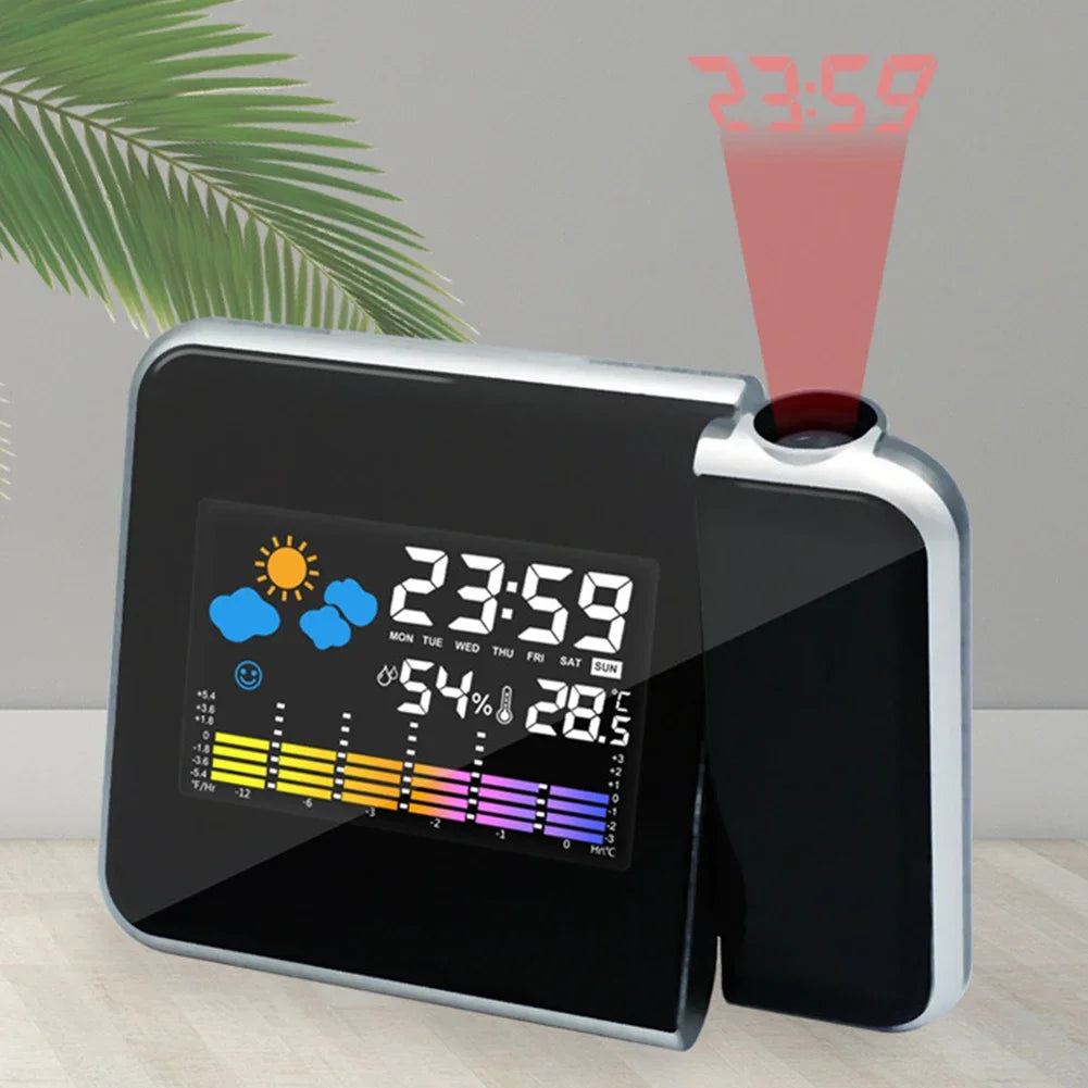 LED Projection Alarm Clock | Color Screen & Weather Forecast Projection Alarm Clock QXL